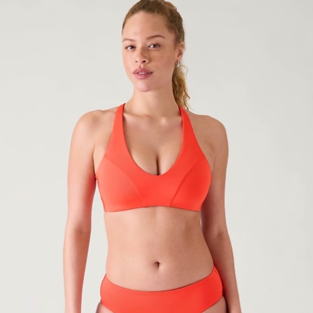 ATHLETA TRIANGLE BIKINI TOP, Poppy
